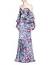 Figure View - Click To Enlarge - 73052 - 'A Hundred Years of Solitude' floral print off-shoulder gown