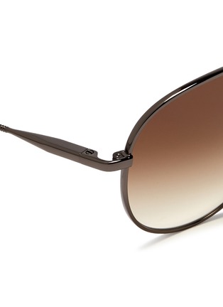 Detail View - Click To Enlarge - LANVIN - Wrapped top bar screw edge metal aviator sunglasses