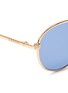 Detail View - Click To Enlarge - LANVIN - Herringbone chain rim round metal sunglasses