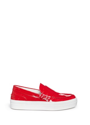 Main View - Click To Enlarge - MONCLER - 'New Roseline' patent leather flatform loafers