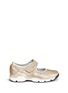 Main View - Click To Enlarge - MONCLER - 'Claudine' textile strap metallic leather sneakers