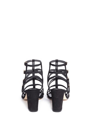 Back View - Click To Enlarge - STUART WEITZMAN - 'Pass The Buck' caged suede buckle sandals