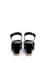 Back View - Click To Enlarge - STUART WEITZMAN - 'Synonym' stripe patent leather wedge sandals