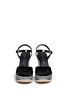 Front View - Click To Enlarge - STUART WEITZMAN - 'Synonym' stripe patent leather wedge sandals