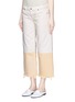 Front View - Click To Enlarge - SIMON MILLER - 'Tazo' colourblock frayed wide leg cropped jeans