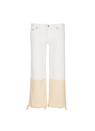 Main View - Click To Enlarge - SIMON MILLER - 'Tazo' colourblock frayed wide leg cropped jeans