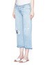 Front View - Click To Enlarge - SIMON MILLER - 'Yerma' frayed cuff ripped light wash jeans