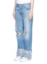 Front View - Click To Enlarge - SIMON MILLER - 'Arapo' distressed light wash wide leg jeans