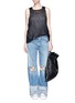 Figure View - Click To Enlarge - SIMON MILLER - 'Arapo' distressed light wash wide leg jeans