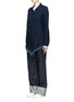 Front View - Click To Enlarge - SIMON MILLER - 'Yava' dark indigo frayed denim shirt