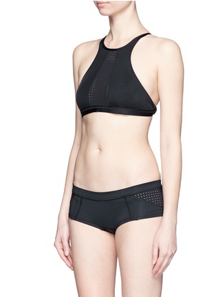 Figure View - Click To Enlarge - VITAMIN A - 'Morgan' perforated boyshort bikini bottoms