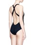 Back View - Click To Enlarge - VITAMIN A - 'Adeline' crisscross back keyhole stripe one-piece swimsuit