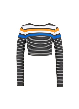 Main View - Click To Enlarge - VITAMIN A - 'Cannes' variegated stripe cropped rashguard