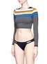 Figure View - Click To Enlarge - VITAMIN A - 'Cannes' variegated stripe cropped rashguard