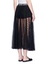 Back View - Click To Enlarge - CHICTOPIA - Logo waistband floral lace midi skirt
