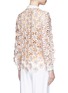 Back View - Click To Enlarge - CHICTOPIA - Poplin trim floral lace appliqué shirt