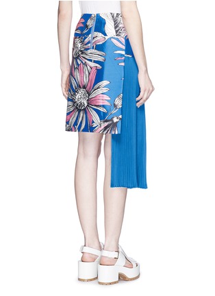Back View - Click To Enlarge - CHICTOPIA - Asymmetric accordion pleat floral print skirt