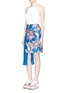 Figure View - Click To Enlarge - CHICTOPIA - Asymmetric accordion pleat floral print skirt