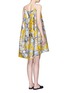 Back View - Click To Enlarge - CHICTOPIA - Floral print appliqué silk-cotton halterneck dress