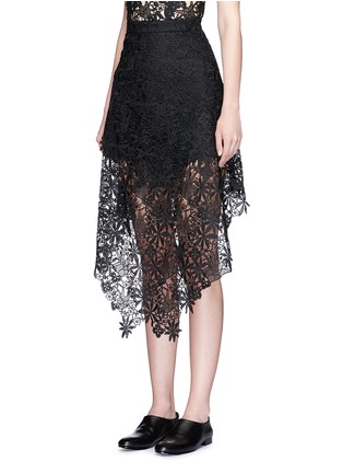 Front View - Click To Enlarge - HELEN LEE - Asymmetric hem guipure lace skirt