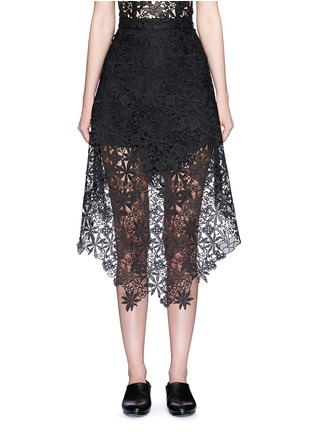 Main View - Click To Enlarge - HELEN LEE - Asymmetric hem guipure lace skirt