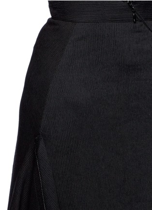 Detail View - Click To Enlarge - HELEN LEE - Asymmetric drape sateen midi skirt