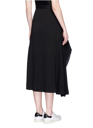 Back View - Click To Enlarge - HELEN LEE - Asymmetric drape sateen midi skirt
