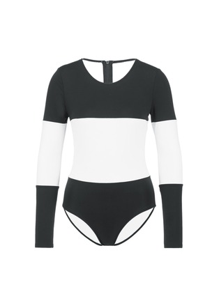 Main View - Click To Enlarge - SOLID & STRIPED - 'The Margot' stripe long sleeve swimsuit