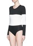 Figure View - Click To Enlarge - SOLID & STRIPED - 'The Margot' stripe long sleeve swimsuit