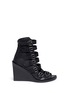 Main View - Click To Enlarge - ANN DEMEULEMEESTER - Buckle leather wedge sandal boots