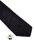Detail View - Click To Enlarge - LARDINI - Stripe weave shantung silk tie