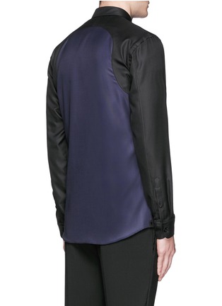Back View - Click To Enlarge - ALEXANDER MCQUEEN - Contrast sleeve Oxford shirt