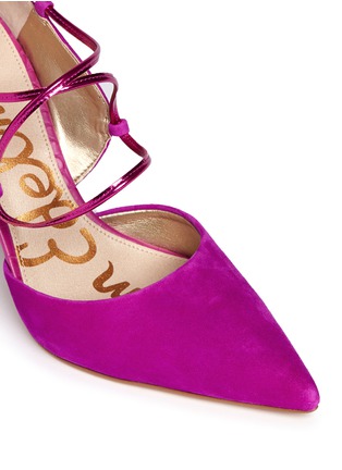 Detail View - Click To Enlarge - SAM EDELMAN - 'Dayna' suede lace-up pumps