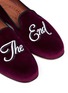 Detail View - Click To Enlarge - STUBBS & WOOTTON - 'The End' embroidery velvet slip-ons