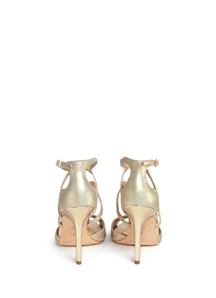 Back View - Click To Enlarge - SAM EDELMAN - 'Aeryn' metallic leather strappy sandals