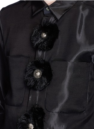 Detail View - Click To Enlarge - TOGA ARCHIVES - 'Monofila' flower appliqué organdy shirt