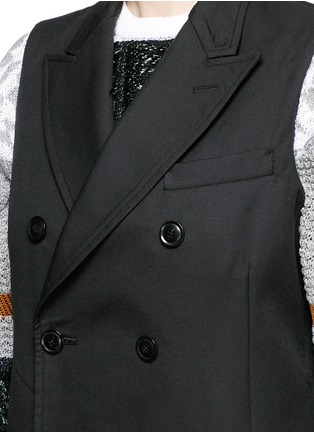 Detail View - Click To Enlarge - TOGA ARCHIVES - Double breasted wool blend cutout sleeveless coat