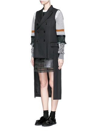 Front View - Click To Enlarge - TOGA ARCHIVES - Double breasted wool blend cutout sleeveless coat