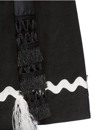 Detail View - Click To Enlarge - TOGA ARCHIVES - Woven paper slit linen midi skirt