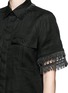 Detail View - Click To Enlarge - TOGA ARCHIVES - Fringe linen shirt