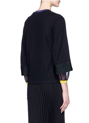 Back View - Click To Enlarge - TOGA ARCHIVES - Stepped sleeve cotton knit top