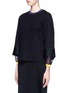 Front View - Click To Enlarge - TOGA ARCHIVES - Stepped sleeve cotton knit top