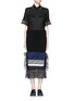 Figure View - Click To Enlarge - TOGA ARCHIVES - Fringe mix cotton intarsia knit skirt
