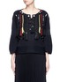 Main View - Click To Enlarge - TOGA ARCHIVES - Faux leather wavy embroidery sweater