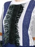 Detail View - Click To Enlarge - TOGA ARCHIVES - Fringe mix cotton intarsia knit sweater