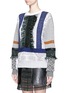 Front View - Click To Enlarge - TOGA ARCHIVES - Fringe mix cotton intarsia knit sweater