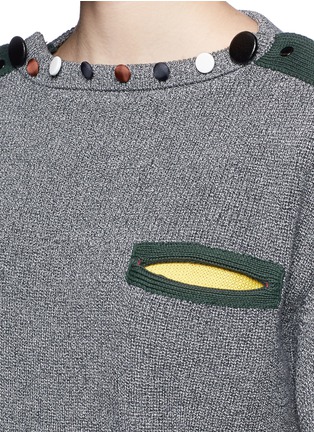 Detail View - Click To Enlarge - TOGA ARCHIVES - Stepped sleeve cotton knit sweater