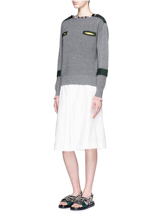 Figure View - Click To Enlarge - TOGA ARCHIVES - Stepped sleeve cotton knit sweater