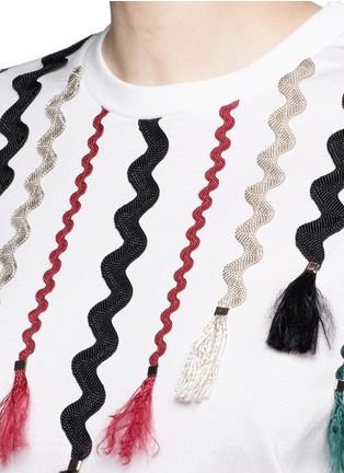 Detail View - Click To Enlarge - TOGA ARCHIVES - Squiggle ribbon appliqué jersey T-shirt