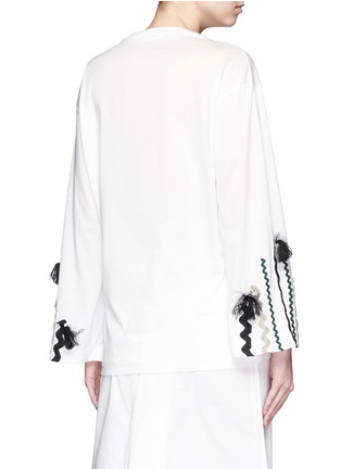 Back View - Click To Enlarge - TOGA ARCHIVES - Squiggle ribbon appliqué flare sleeve T-shirt